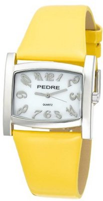 Pedre 7780SX Silver-Tone with Yellow Patent Strap
