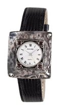 Pedre Antique Sterling Silver .925 Black Lizard Embossed Leather Strap # 7725SX-BlackLiz