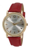 Pedre Everyday Gold-Tone with Red Leather Strap # 0496GX-Red