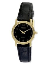 Pedre Gold-Tone Classic Round Black Dial # 6002G