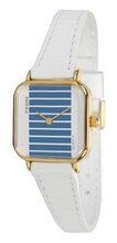 Pedre Gold-Tone Petite Vintage White Leather Strap # P6726GX