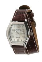 Pedre Silver-Tone with Brown Double Wrap Strap # 7904SX-Brown Double
