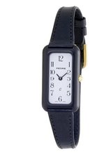Pedre Swiss Made Petite Black Anodized Leather Strap # 6607KX