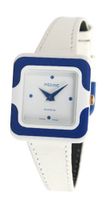 Pedre Vintage Tres Petite White/ Blue Leather Strap - Swiss Made # 6616WX