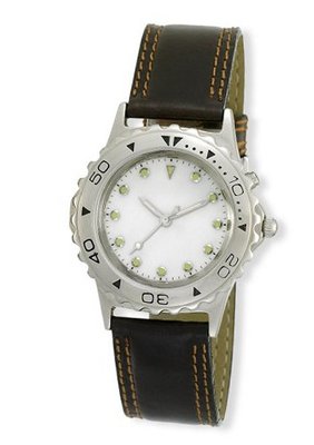 Sport Water Resistant Diver Style Steel with Push Button Night Light Dial, # 0055SX