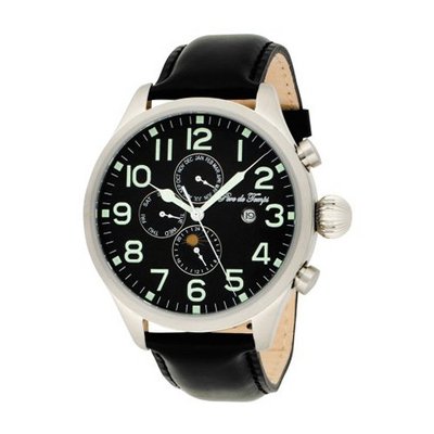 Pere de Temps Unisex 3021 Nouveau Indiglo Automatic Mechanical Stainless Steel Exhibition Case Back