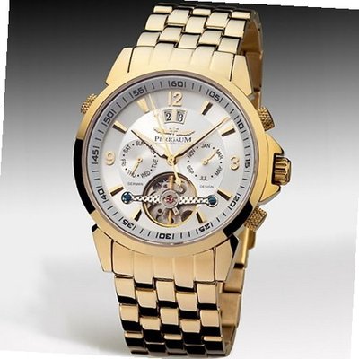 Perigaum 1972 Datomat Automatic P-0901-GW-BRC Automatic for Him Open Balance Spring