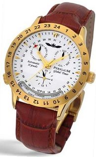 Perigaum Global Timer Gold Tone - White Dial - 0501GW 