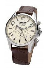 Perigaum Moon Walker Chronograph Silver Tone - Brown Band - P0808SW