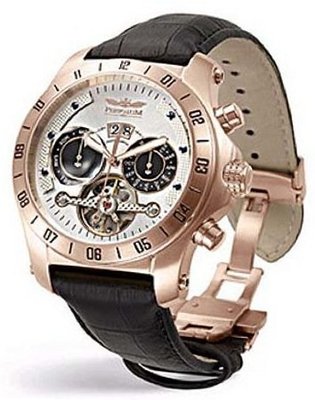 Perigaum Transatlantic Automatic Skeleton Rose Gold - White Dial - 0605RW