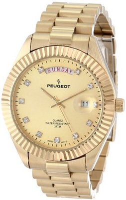 Peugeot 194M Round Gold-Tone Day Date Calendar