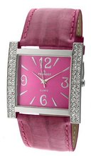 Peugeot 324PR Silver-Tone Swarovski Crystal Accented Purple Leather Strap