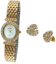 Peugeot 555G Gold-tone & Crystal Accented Earring Gift Set