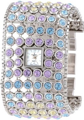 Peugeot 7030SM Silver-Tone Swarovski Crystal Accented Bracelet