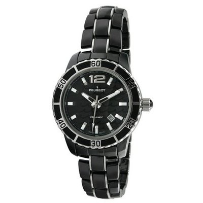 Peugeot PS4891BK Swiss Ceramic Sport Bezel Black Dial
