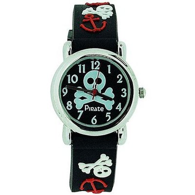 Citron Boys Pirate Black Skull & Crossbones Silicone Strap KID42