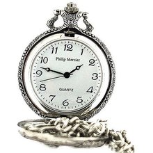 Philip Mercier Gents Silver Tone Fishing Pocket On 12 Inch Chain NW06A