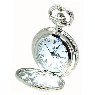 Philip Mercier Gents Silver Tone Pocket On 28 Inch Chain NFP13B