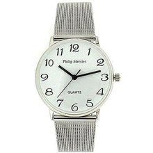 Philip Mercier Gents White Dial Mesh Bracelet Strap Dress MC52C