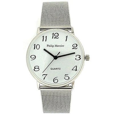 Philip Mercier Gents White Dial Mesh Bracelet Strap Dress MC52C