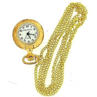 Philip Mercier Ladies Gold Tone Pendant Necklace on 28 Inch Chain NFP19B