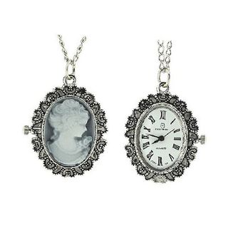 Philip Mercier Ladies Grey Cameo Pendant on 34 inch Chain JDSP177A