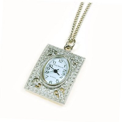 Philip Mercier Ladies Silver Tone Pendant Necklace on 28 Inch Chain NFP15A