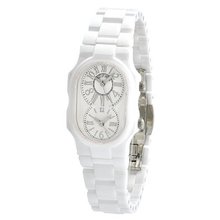 Philip Stein 1-CW-MW-CW Signature Dual Time Zone Textured Dial White Ceramic