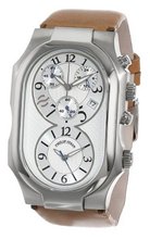 Philip Stein 3-CRSIL-CIC Signature Silver Dial Chronograph Camel Italian Calf Strap