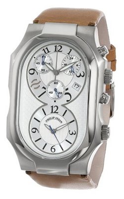 Philip Stein 3-CRSIL-CIC Signature Silver Dial Chronograph Camel Italian Calf Strap