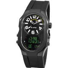 Philip Stein 3BRB-AD-RB Signature Black Plated Chronograph Black Rubber Strap