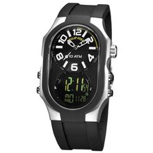 Philip Stein 3RB-AD-RB Signature Black Plated Chronograph Black Rubber Strap