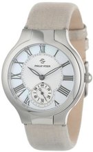 Philip Stein 41-CMOP-CMBZ Round Mother-Of-Pearl Bronze Metallic Calf Strap