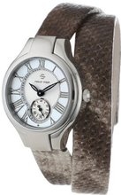 Philip Stein 44-CMOP-UWPY Round Mother-Of-Pearl Neutral Python Print Wrap Strap