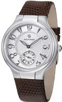 Philip Stein Signature Round Brown leather Strap Silver Dial 42-FW-ZBR