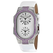 Philip Stein Silver Dial White Leather Strap Ladies 2SPFFA2KW