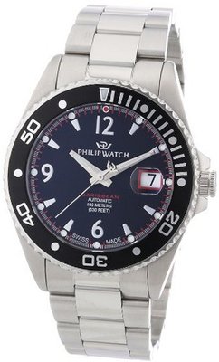 Philip Caribbean Analogue R8223107125 with Mechanical Movement, Black Dial and Stainless Steel Case
