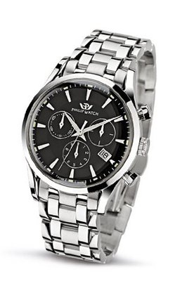 Philip Sunray Chronograph R8273908165 with Quartz Movement, Black Dial and Stainless Steel Case