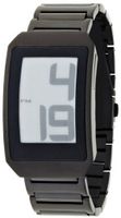 Phosphor Unisex DH06 Digital Hour E-INK Curved Black Ion-Plated Metal Band