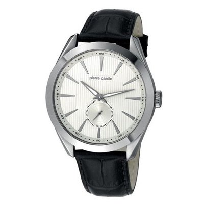 Pierre Cardin pc105851f02 mm Stainless Steel Case Black Calfskin Mineral