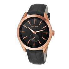 Pierre Cardin pc105851f04 mm Stainless Steel Case Black Leather Mineral