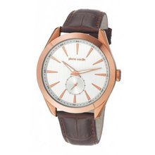 Pierre Cardin pc105851f05 mm Gold Plated Stainless Steel Case Brown Leather Mineral