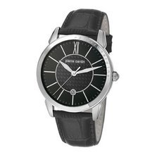 Pierre Cardin pc105911f01 mm Stainless Steel Case Black Calfskin Mineral