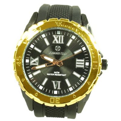 Pierre Jill in Black Dial Black Silicone Strap