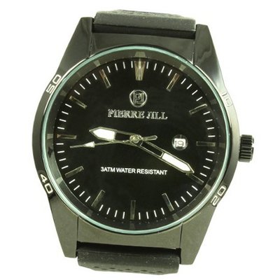 Pierre Jill in Black Dial Black Silicone Strap
