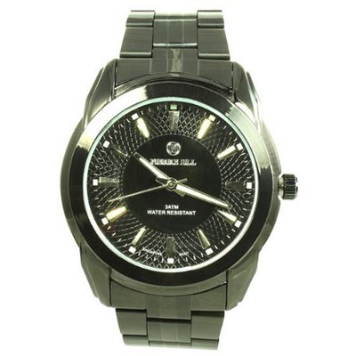 Pierre Jill in Black Dial Black Stainless Steel Bracelet
