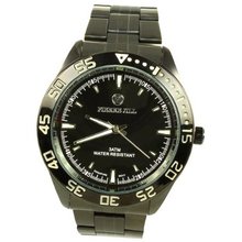 Pierre Jill in Black Dial Black Stainless Steel Bracelet