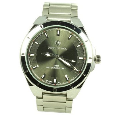 Pierre Jill in Black Dial Silver Stainless Steel Bracelet