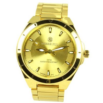 Pierre Jill in Gold Dial Gold Stainless Steel Bracelet