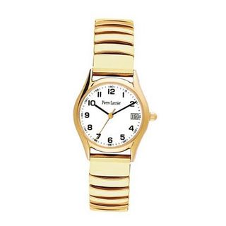 Pierre Lannier Analog Quartz , Yellow Steel with Date Indicator, White Dial and Golden Expandable Bracelet - 172C509